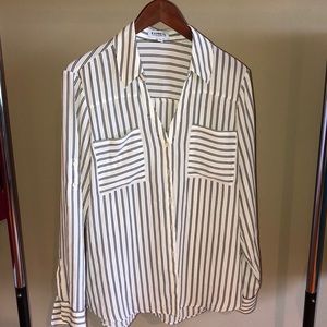 Express Portofino Shirt (Black/white striped) Large